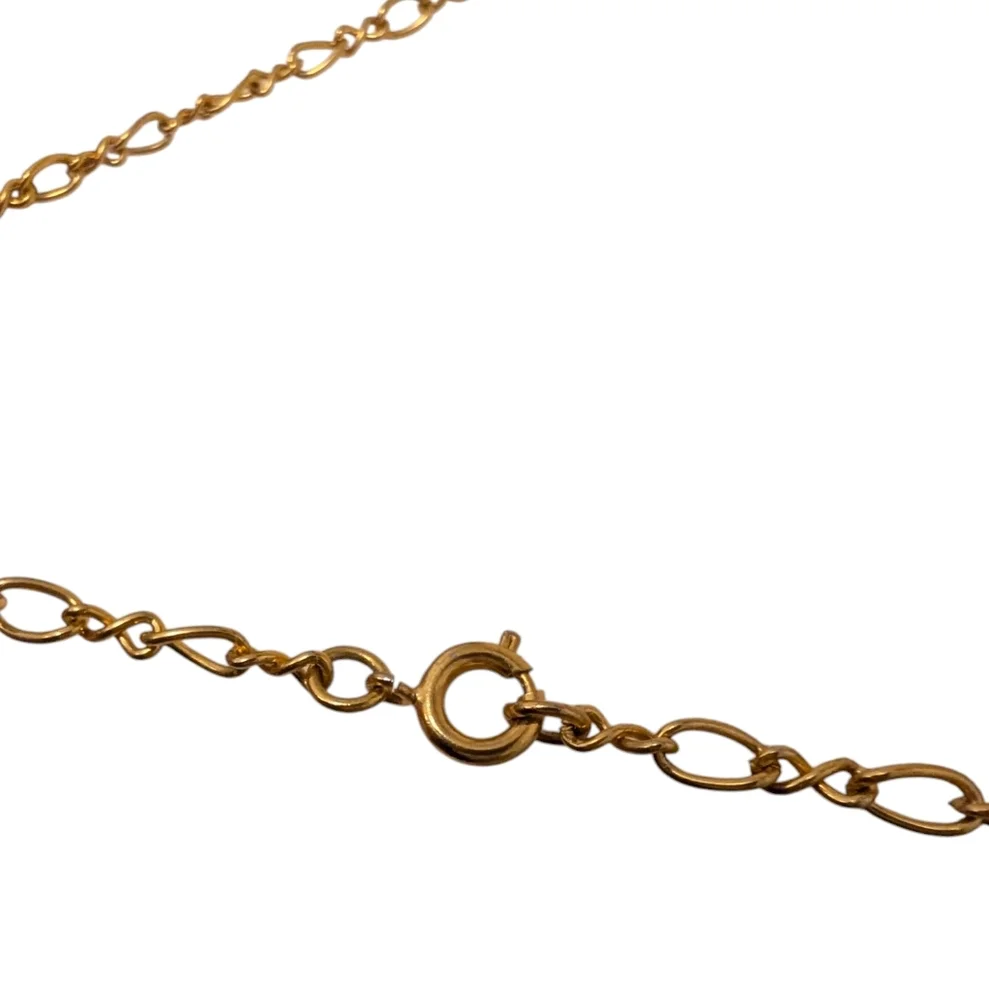 TRUE VINTAGE Renaissance Cross Necklace Heavy Gold Tigers Eye Christian